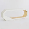 Octagon White Console Table, Gold Leaf Inside 90" Modern Entryway Table