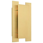 Livex Lighting - Livex Lighting Satin Brass 2-Light ADA Wall Sconce - This stylish, modern two light wall sconce features a chic look and can be mounted either vertically or horizontally. Its up-and-down light design is created with square and rectangular panels of solid brass in a satin brass finish.