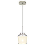 Besa Lighting - Besa Lighting 1XT-PIC6WH-SN Pica 6 - One Light Cord Pendant with Flat Canopy - Pica 6 is a compact tapered glass with a broad angPica 6 One Light Cor Bronze White Sand Gl *UL Approved: YES Energy Star Qualified: n/a ADA Certified: n/a  *Number of Lights: Lamp: 1-*Wattage:50w GY6.35 Bi-pin bulb(s) *Bulb Included:Yes *Bulb Type:GY6.35 Bi-pin *Finish Type:Bronze
