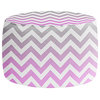 DiaNoche Pouf Chair Foot Stool - Chevron Pink Grey