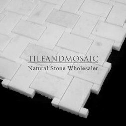 Statuary Crystal White Marble Italian Statuario Basketweave Mosaic Tile with Sta - Products