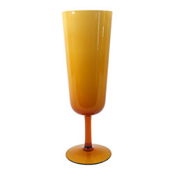 LARGE BUTTERSCOTCH PEDESTAL GOBLET - Vases