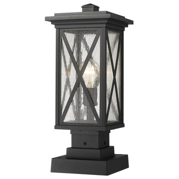 Brookside One Light Outdoor Pier Mount, Black