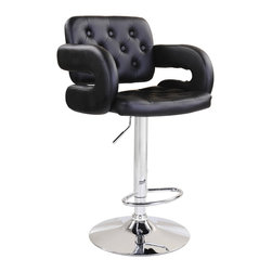 Modern Zina Adjustable Bar Stool | Black (Set of 2) - Bar Stools And Counter Stools