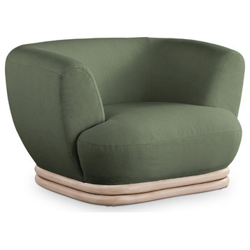 Kipton Boucle Fabric Upholstered Chair, Green