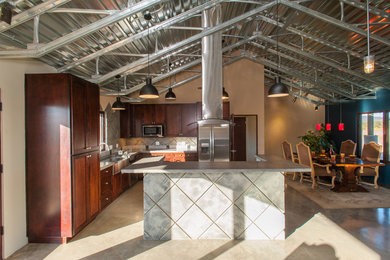 Example of an urban kitchen design in Phoenix