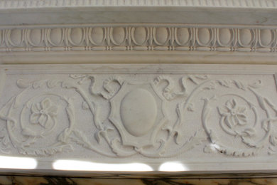 White Statuario and Breccia Capraia Marble