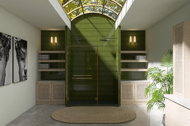 Example of a beach style bathroom design in Tampa