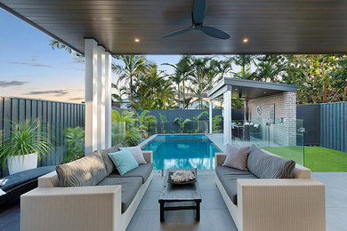 Inspiration for a contemporary home design in Brisbane.