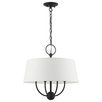 Black Transitional, English Country, Rustic, Casual Pendant Chandelier