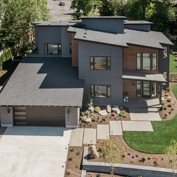 West Bellevue Custom Home Drone Shot