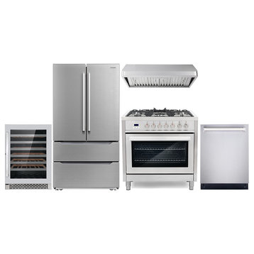 5PC Kitchen Package with 36" 240V Dual Fuel Range & 36" Range Hood