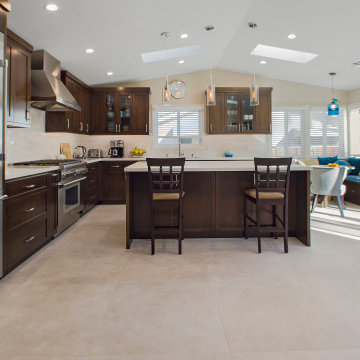 Open-Concept Kitchen Remodel with Custom Cabinets and Quartz Countertops |Irvine