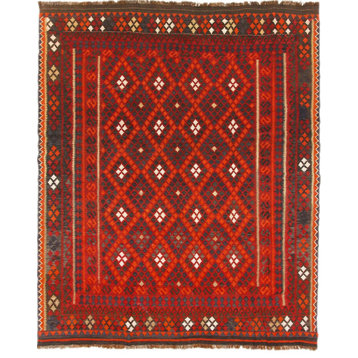 Oriental Kilim Afghan Antique 8'10"x7'6"