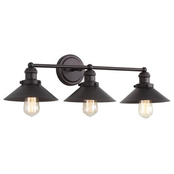 June Metal Shade Sconce, Oil Rubbed Bronze, 3-Light