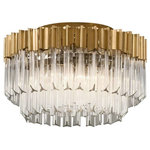 Corbett Lighting - Charisma Ceiling Semi-Flush, Gold Leaf with Polished Stainless Finish - Finish: Gold Leaf, Clear