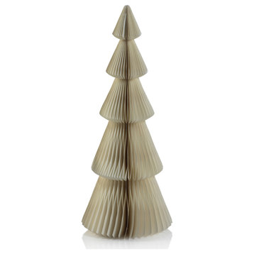 Miriam 24" Paper Decorative Alpina Trees- Light Ivory, Set of 2