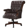 Coaster Calloway Upholstery Tufted Faux Leather Office Chair in Brown