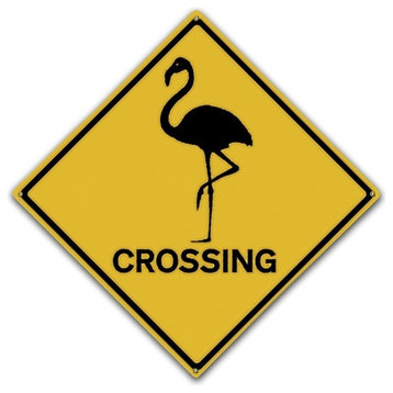 Flamingo Crossing Classic Metal Sign