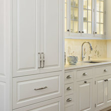 serving area with intergrated fridge