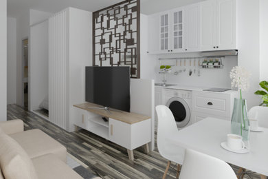 Imagen de salón escandinavo pequeño