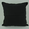 Charcoal Gray Moroccan Quatrefoil Design Cotton Dhurrie Pillow 20 Inch