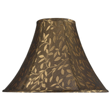 30046 Bell Shape Spider Lamp Shade, Brown, 16" wide, 6"x16"x12"