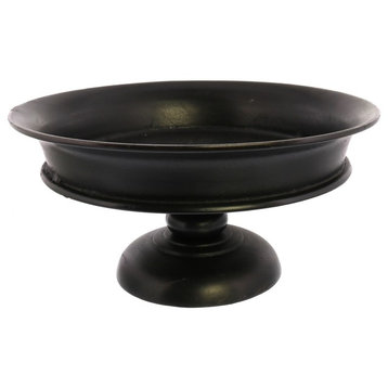 Large 16" Bronze Metal Centerpiece Bowl | Footed Fruit Decorative Pedestal
