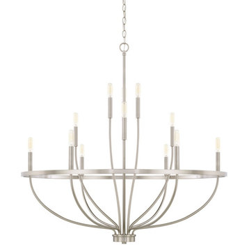 HomePlace by Capital Lighting Greyson 12 Light Chandelier, Nickel