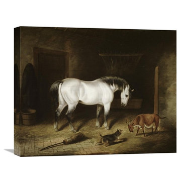 "White Horse" Stretched Canvas Giclee by John Frederick Herring, 22"x18"