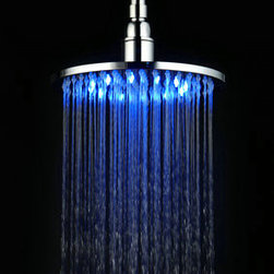 Contemporary 8 inch Brass Color Changing LED Light Shower Head RB08F - Showerheads And Body Sprays