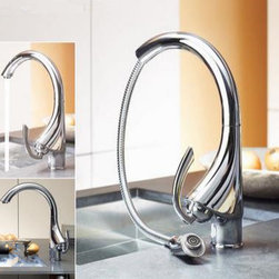 Best Quality Brass Chrome Painted Rotatable Kitchen Pull Down Sink Faucet TP2499 - Kitchen Faucets