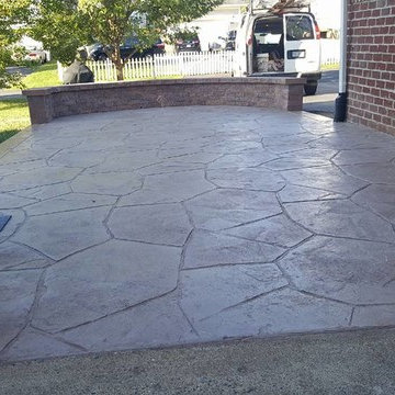 Bristow Stamped concrete patio with stairs
