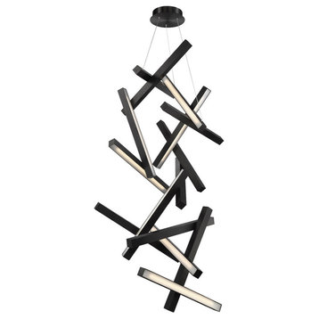 Modern Forms PD-64875 Chaos 31"W LED Suspension Chandelier - Black