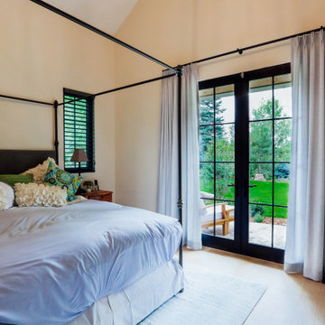 Functional drapes with 2-Finger Pinch Pleat on a Matte Black Traverse Rod