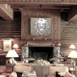 Lion Head Wall Art - Safari decor- African Animal- Faux animal head- Metal anima - Artwork
