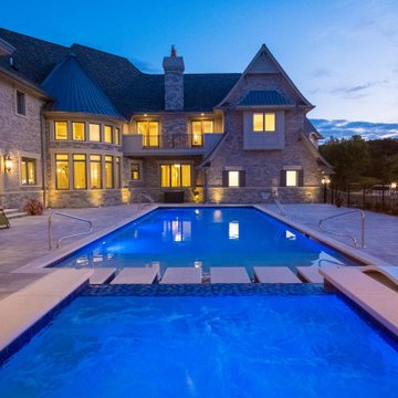 St. Charles Swimming Pool and Hot Tub with Floating Steps