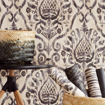 Argos Charcoal Damask Wallpaper