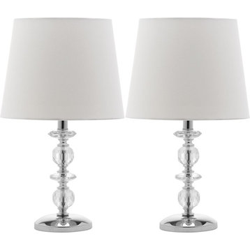 Derby Stacked Crystal Orb Lamp (Set of 2) - Clear, Grey