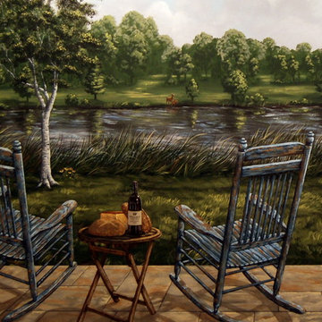 Countryside Mural by Tom Taylor of Mural Art for a home in Celebration, Florida