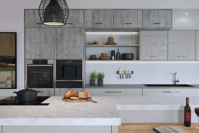 Design ideas for a modern kitchen in Cardiff.