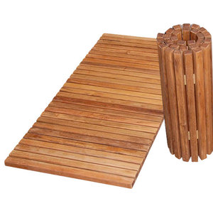 Teak Bath And Shower Mat Contemporary Mats By Aqua Teak Folding Shower Mat