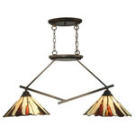Dale Tiffany - Dale Tiffany TH12435 Ripley - Two Light Island - Shade Included.  Cube: 4.29Ripley Two Light Island Copper Bronze Hand Rolled Art Glass *UL Approved: YES *Energy Star Qualified: n/a  *ADA Certified: n/a  *Number of Lights: Lamp: 2-*Wattage:60w E27 bulb(s) *Bulb Included:No *Bulb Type:E27 *Finish Type:Copper Bronze