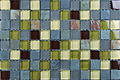 Glass slate mosaics