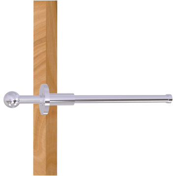 Traditional Retractable Pullout Garment Rod, Satin Chrome