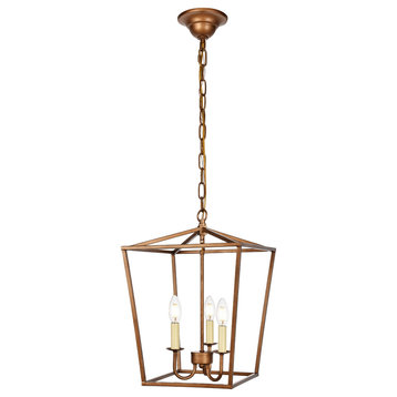 Maddox Collection Pendant, 12.5"x18.25", 3-Light, Vintage Gold