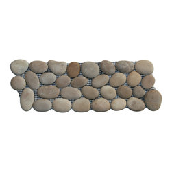 CNK Tile - Java Tan pebble tile border &ndash; natural stone, seamless install, versatile - Accent Trim And Border Tile