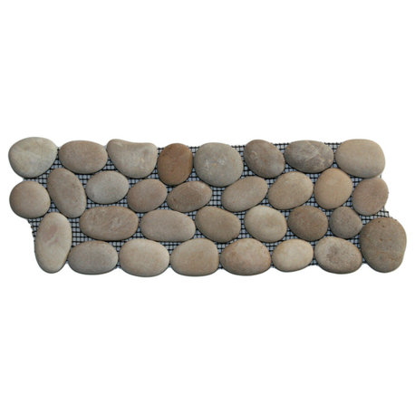 Java Tan pebble tile border – natural stone, seamless install, versatile