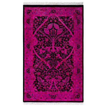 Fine Vibrance, One-of-a-Kind Hand-Knotted Area Rug Pink, 2' 7" x 4' 3"