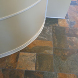 slate look tile random size pattern - Flooring